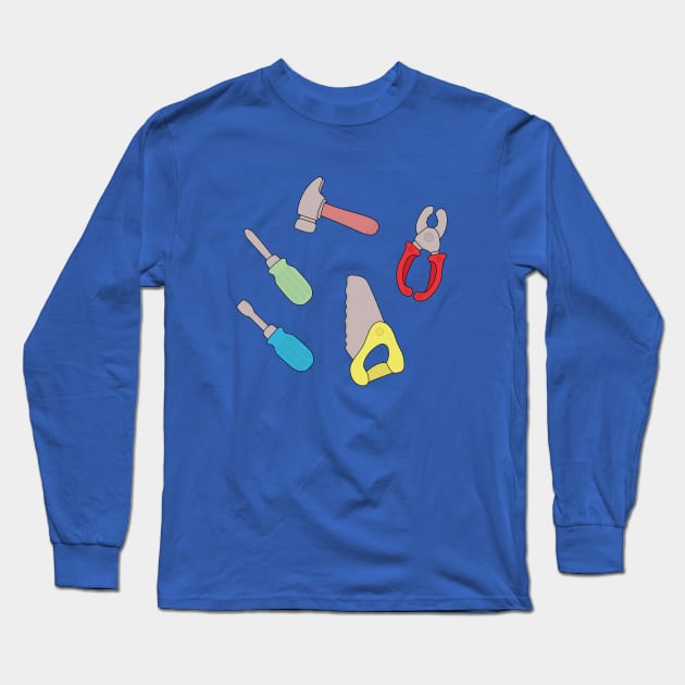 Cute Handyman Tools Long Sleeve T-Shirt by DiegoCarvalho